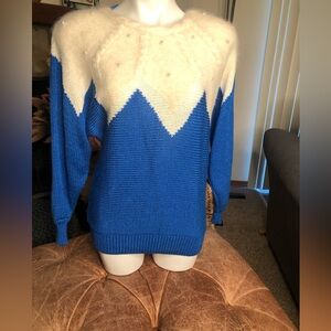 Angenie blue and white sweater